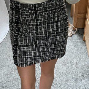 Black and White Tweed Skirt